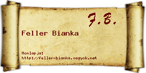 Feller Bianka névjegykártya